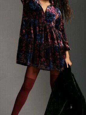 The Bettina Tiered Mini Shirt Dress by Maeve